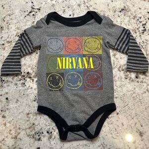 *GENTLY WORN* Nirvana 12 M Long Sleeve Band Tee Onesie